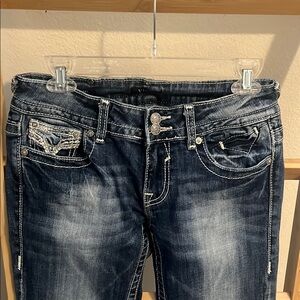 Vigoss Blue Bootcut Leg Jeans with Vintage Fading